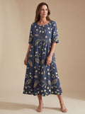 Women's Floral Embroidered Relaxed-Fit Occasion Dress
