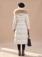 Women's Fur-Hood Quilted Long Puffer Coat