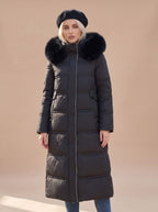 Women's Fur-Hood Quilted Long Puffer Coat