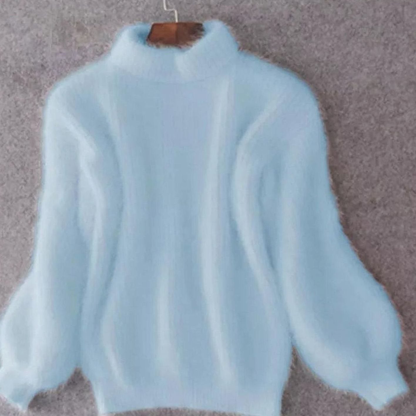 Women's Fuzzy Angora Turtleneck Loose Knit Sweater
