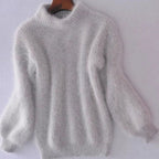 Women's Fuzzy Angora Turtleneck Loose Knit Sweater