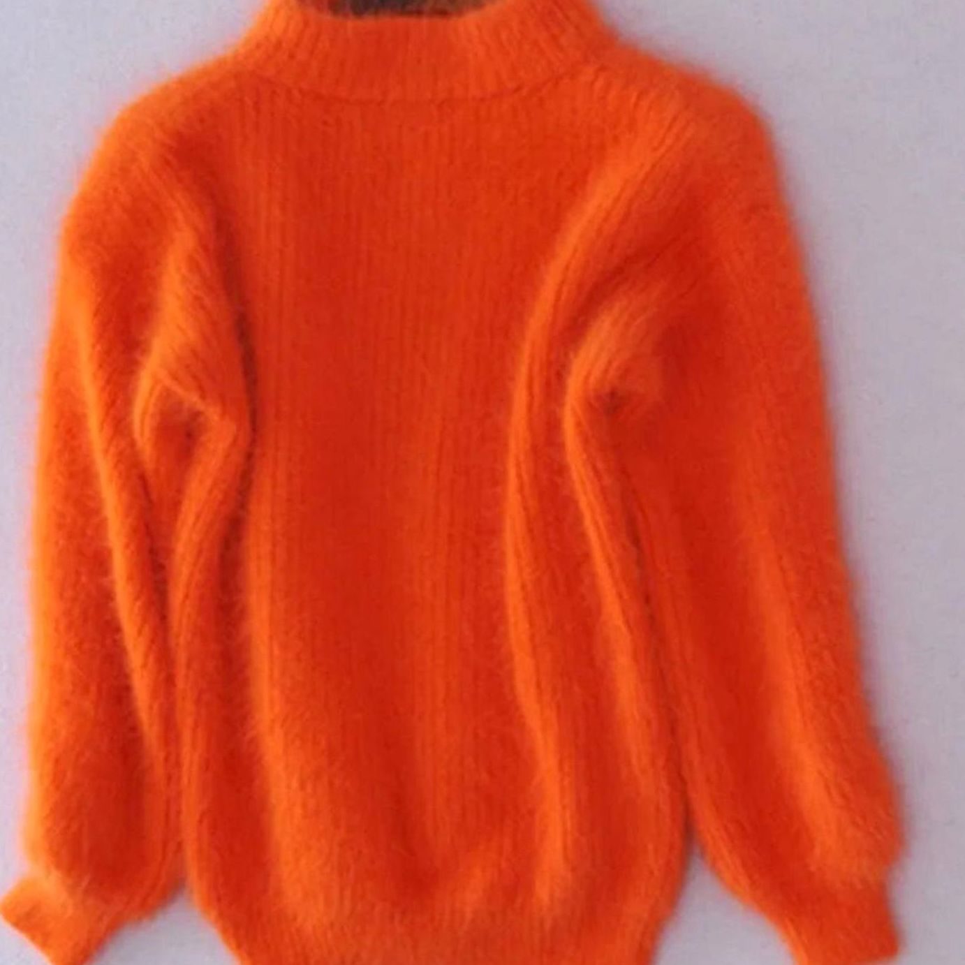 Women's Fuzzy Angora Turtleneck Loose Knit Sweater