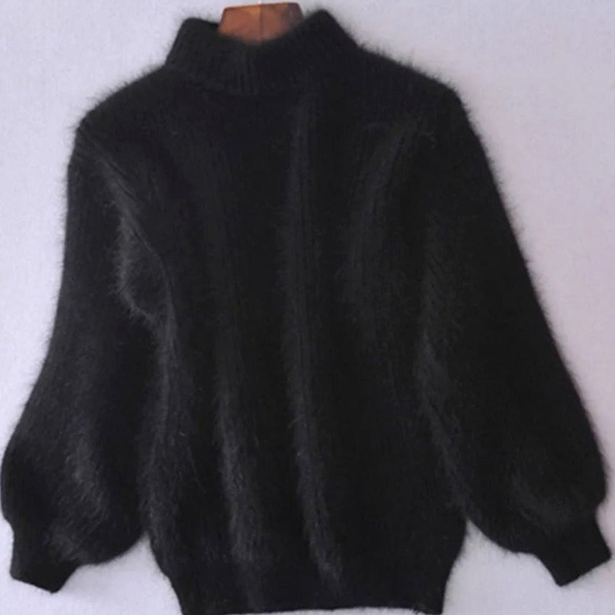 Women's Fuzzy Angora Turtleneck Loose Knit Sweater