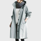 Women's Hooded Waterproof Relaxed-Fit Long Trench Coat
