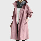Women's Hooded Waterproof Relaxed-Fit Long Trench Coat