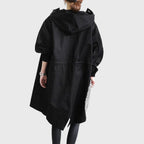 Women's Hooded Waterproof Relaxed-Fit Long Trench Coat