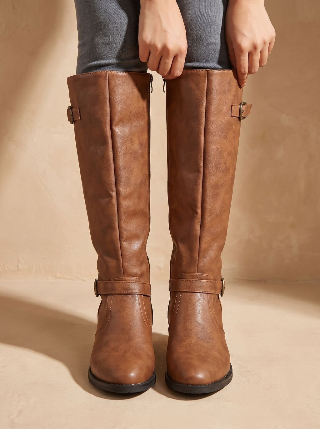 Women's Equestrian Tall Riding Boots with Cushioned Footbed