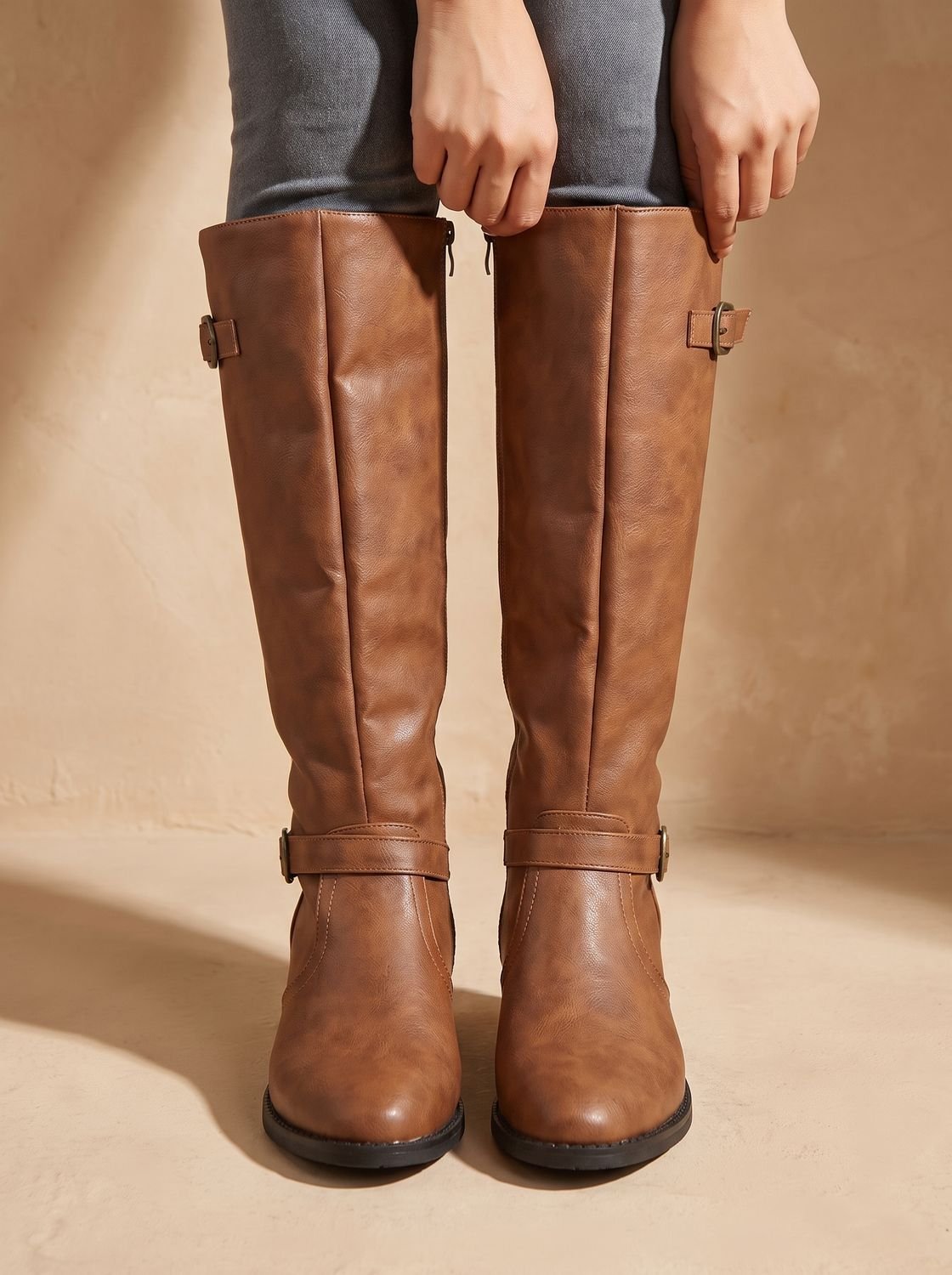 Women's Equestrian Tall Riding Boots with Cushioned Footbed