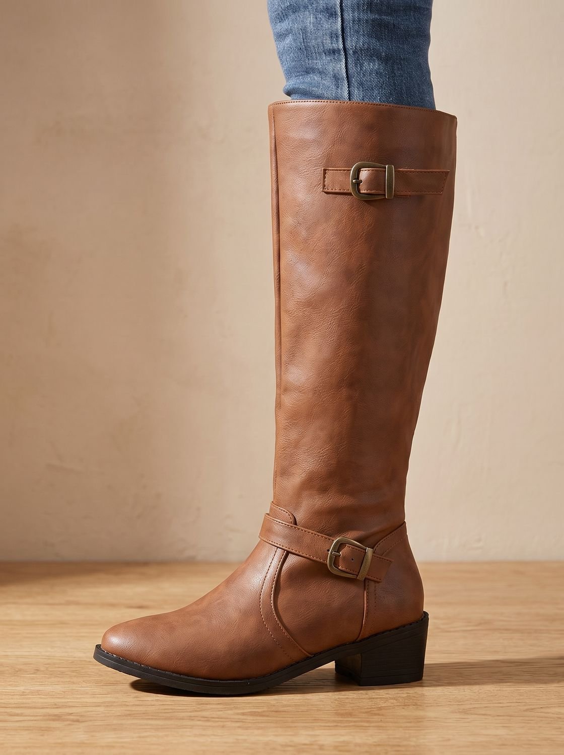 Women's Equestrian Tall Riding Boots with Cushioned Footbed