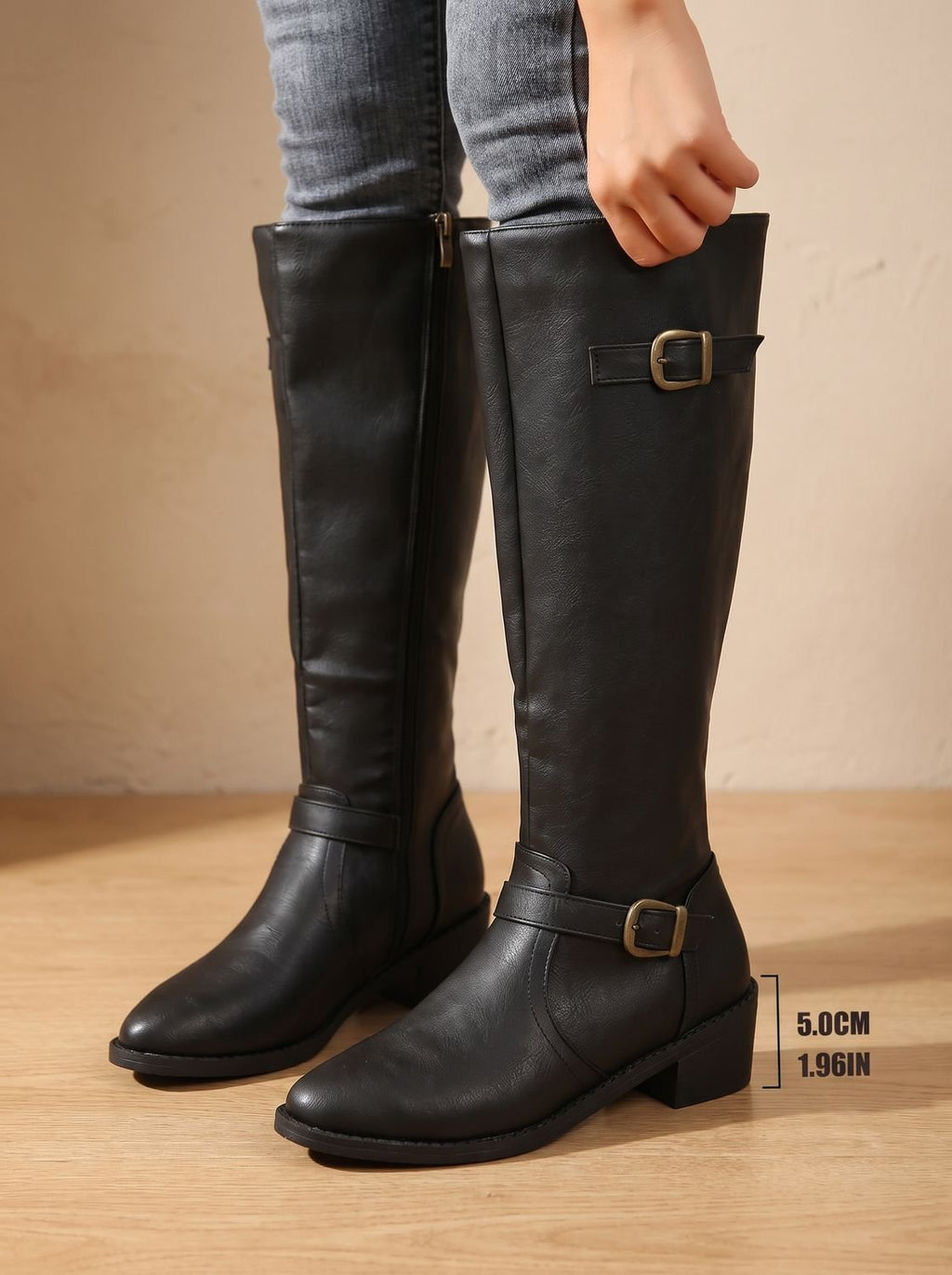 Women's Equestrian Tall Riding Boots with Cushioned Footbed