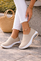 Women's Knit Slip-On Air-Cushion Walking Sneaker Boots