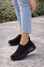 Women's Knit Slip-On Air-Cushion Walking Sneaker Boots