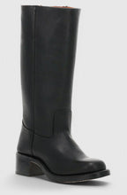 Women's Leather Stacked-Heel Knee-High Boots