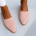 Women's Leather Woven Pointed-Toe Slingback Comfortable Sandals