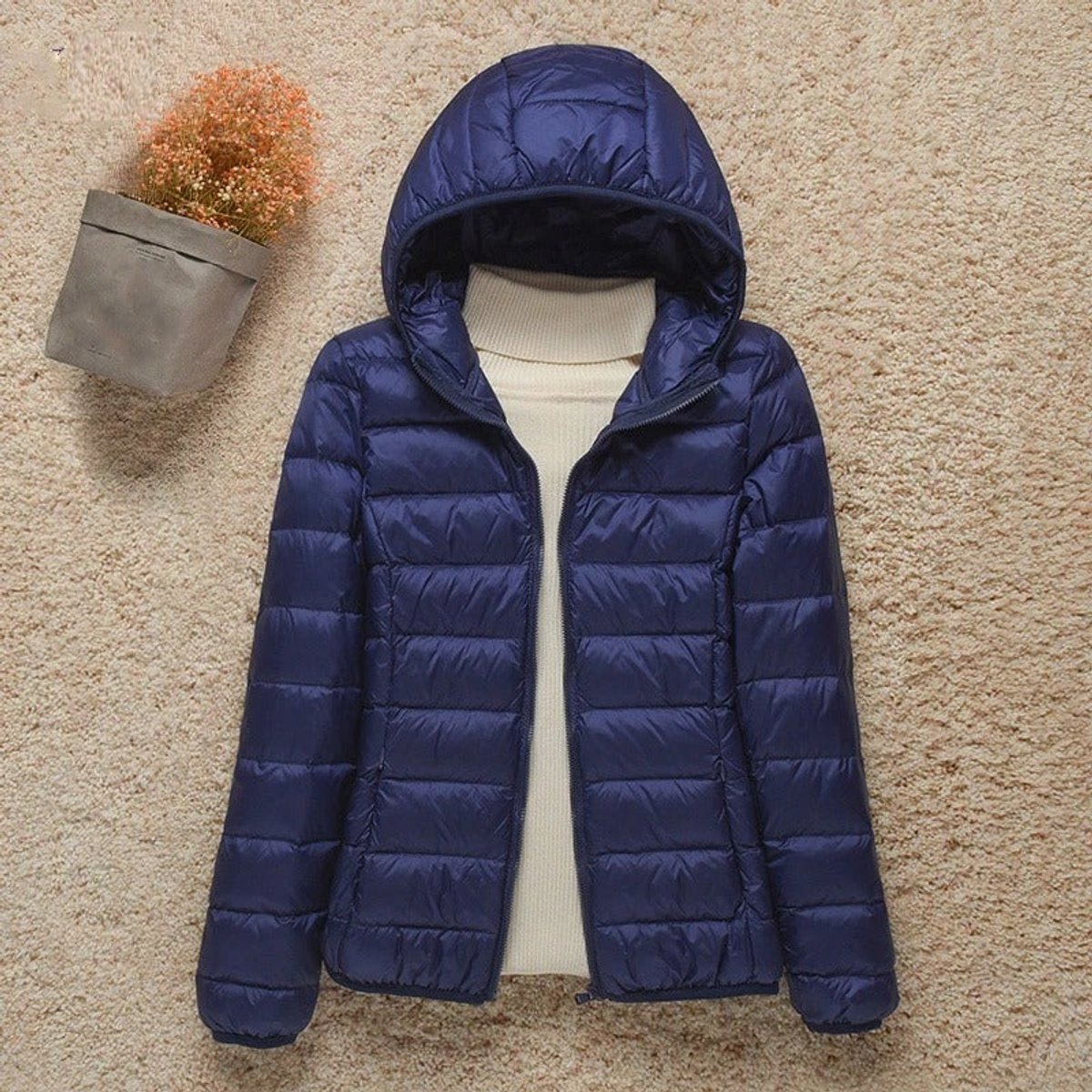 Women's Lightweight Hooded Quilted Jacket Packable Puffer
