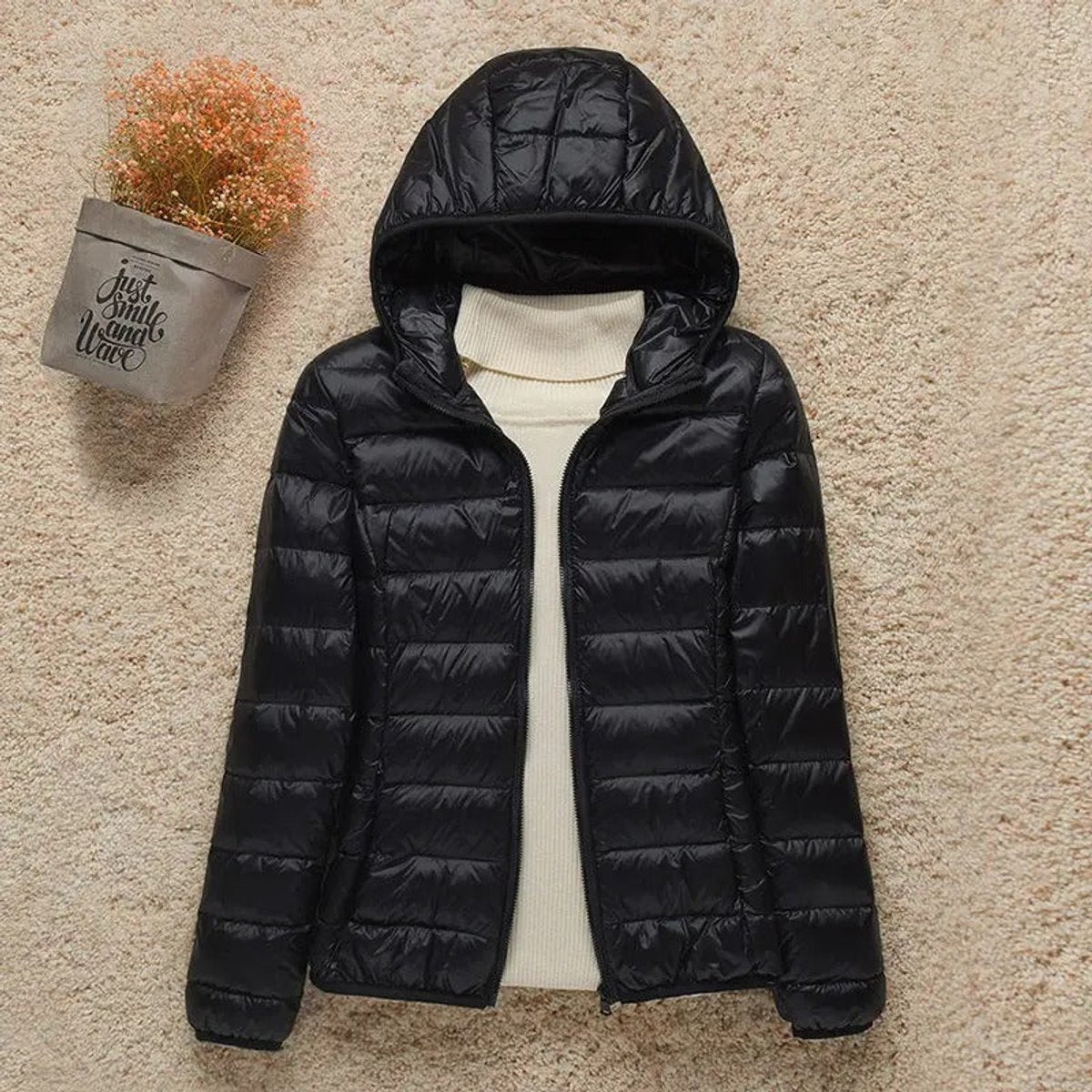 Women's Lightweight Hooded Quilted Jacket Packable Puffer