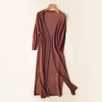 Women's Lightweight Open-Front Long Knit Cardigan