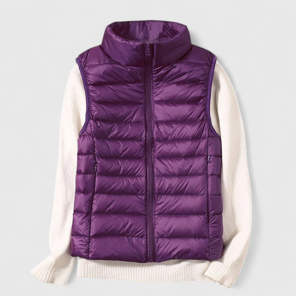 Women's Lightweight Quilted Sleeveless Puffer Vest Zip-Up