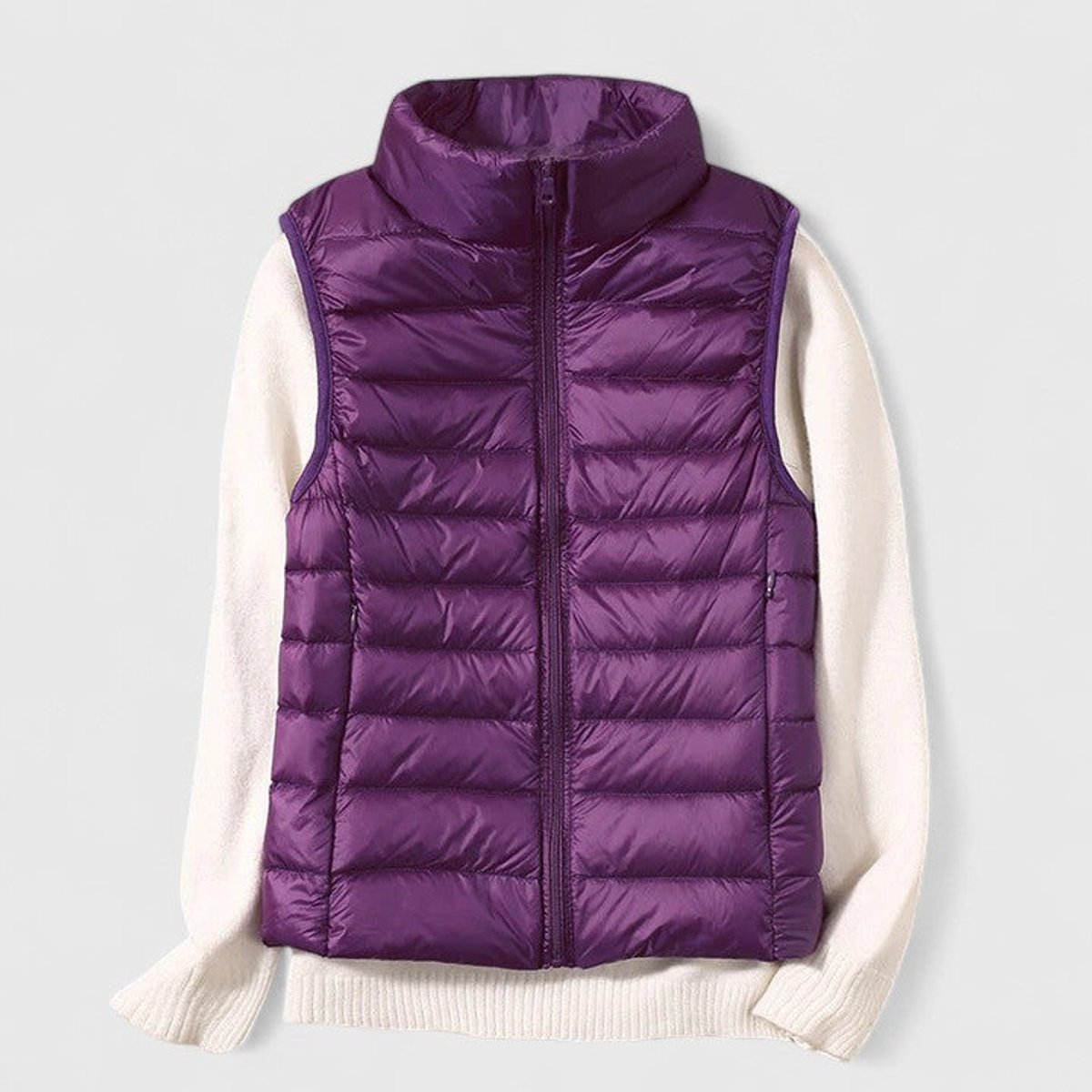 Women's Lightweight Quilted Sleeveless Puffer Vest Zip-Up