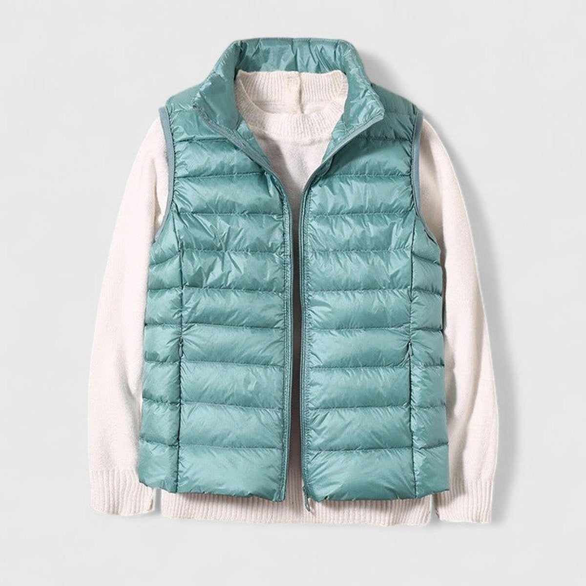 Women's Lightweight Quilted Sleeveless Puffer Vest Zip-Up