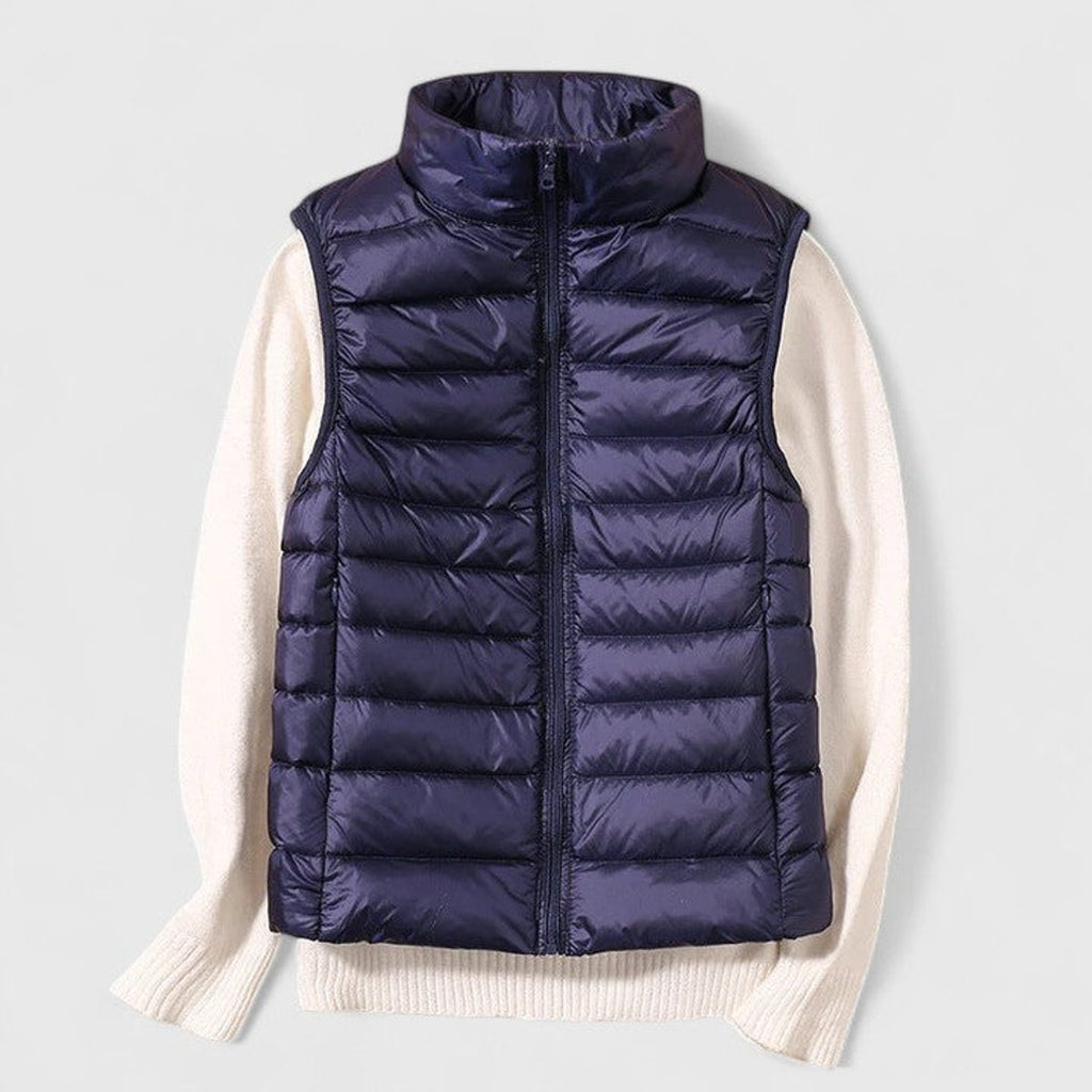 Women's Lightweight Quilted Sleeveless Puffer Vest Zip-Up
