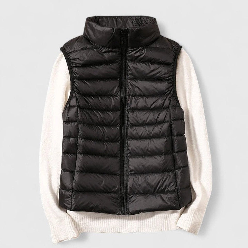Women's Lightweight Quilted Sleeveless Puffer Vest Zip-Up