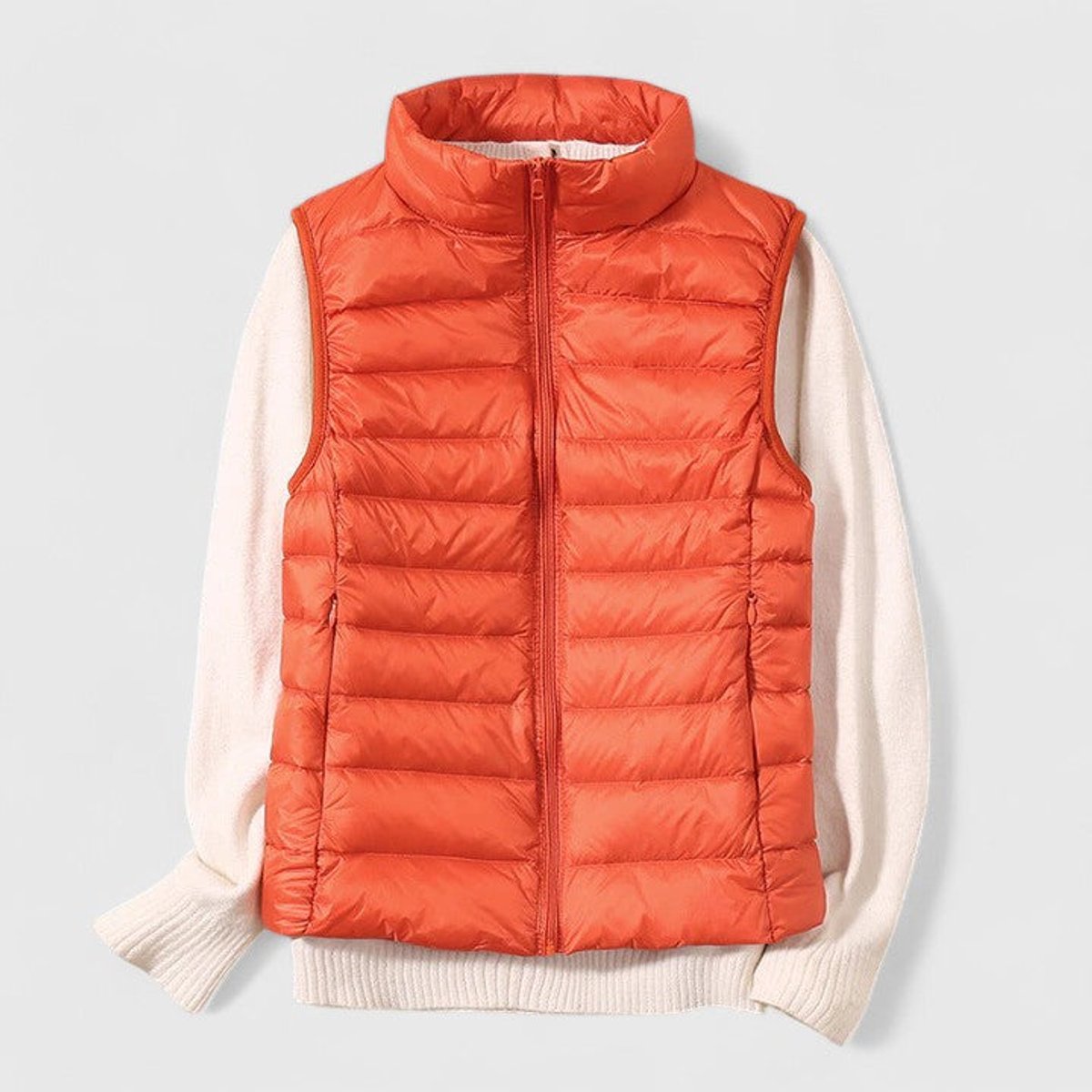 Women's Lightweight Quilted Sleeveless Puffer Vest Zip-Up
