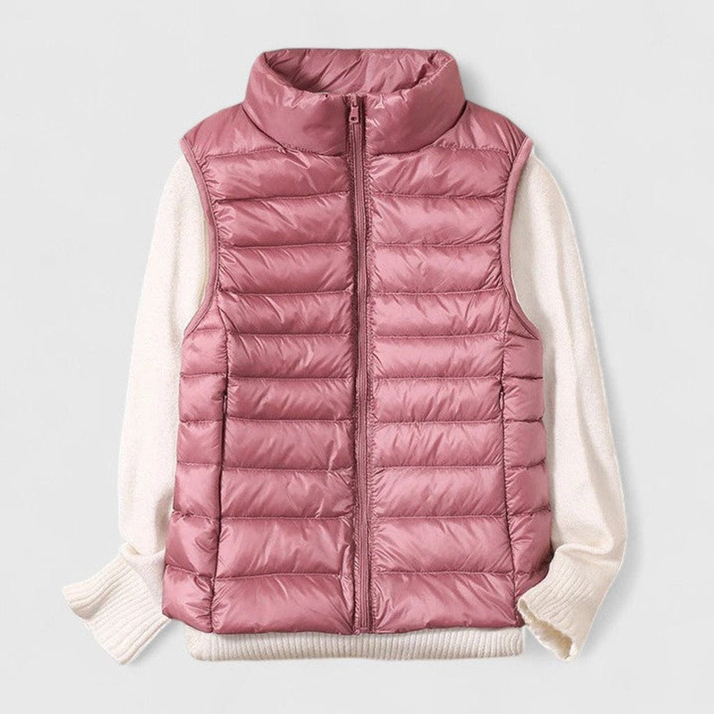 Women's Lightweight Quilted Sleeveless Puffer Vest Zip-Up