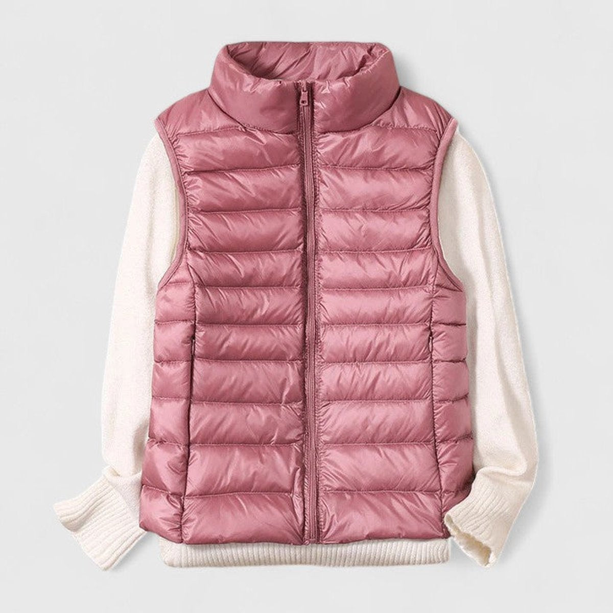 Women's Lightweight Quilted Sleeveless Puffer Vest Zip-Up