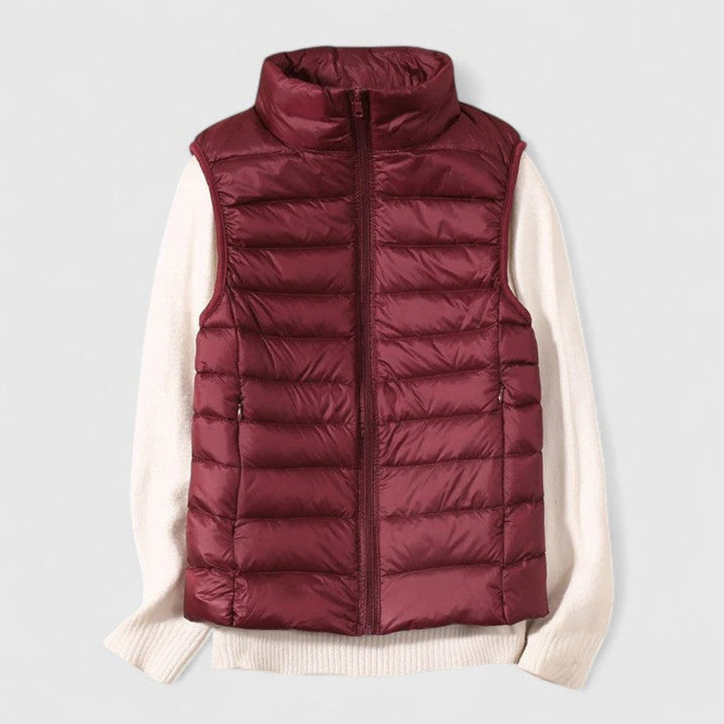 Women's Lightweight Quilted Sleeveless Puffer Vest Zip-Up