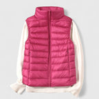 Women's Lightweight Quilted Sleeveless Puffer Vest Zip-Up