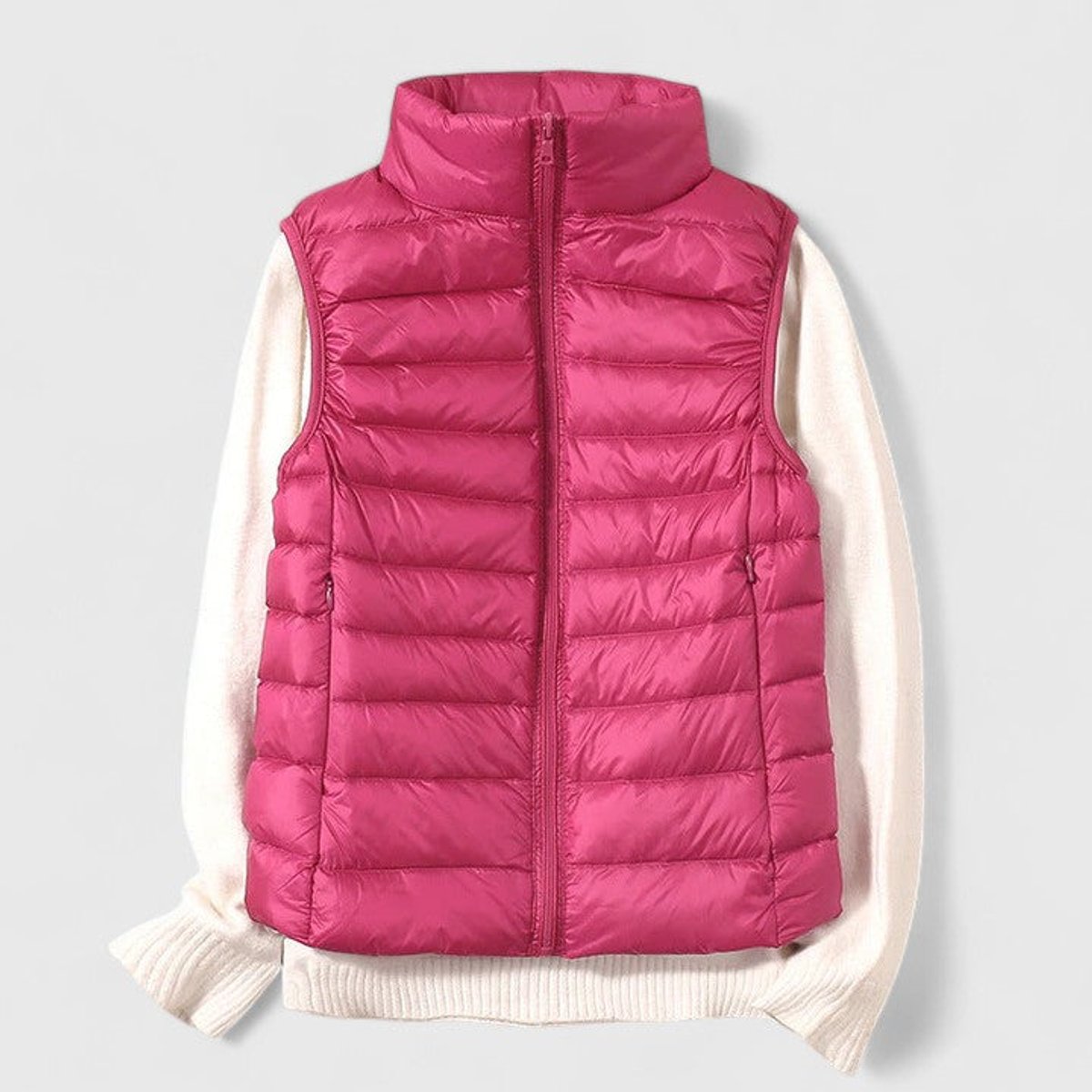 Women's Lightweight Quilted Sleeveless Puffer Vest Zip-Up