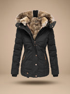 Women's Longline Quilted Puffer Coat Faux Fur Hooded