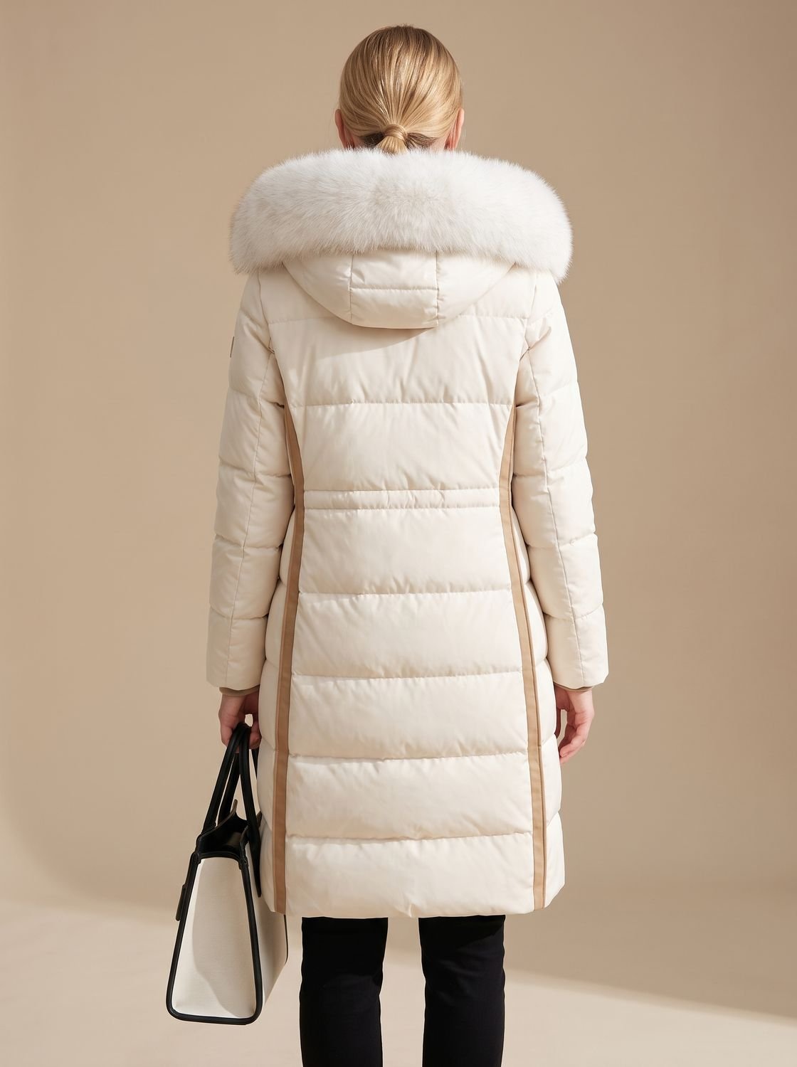 Women's Longline Water-Resistant Puffer Parka with Plush Hood