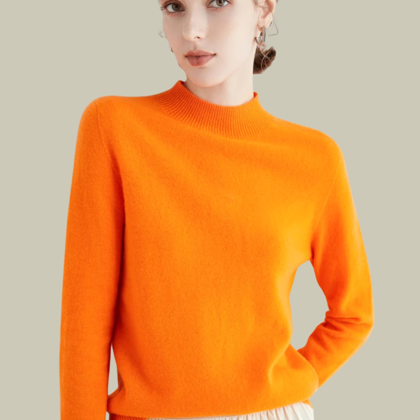 Women's Merino Mock-Neck Long-Sleeve Wool Sweaters