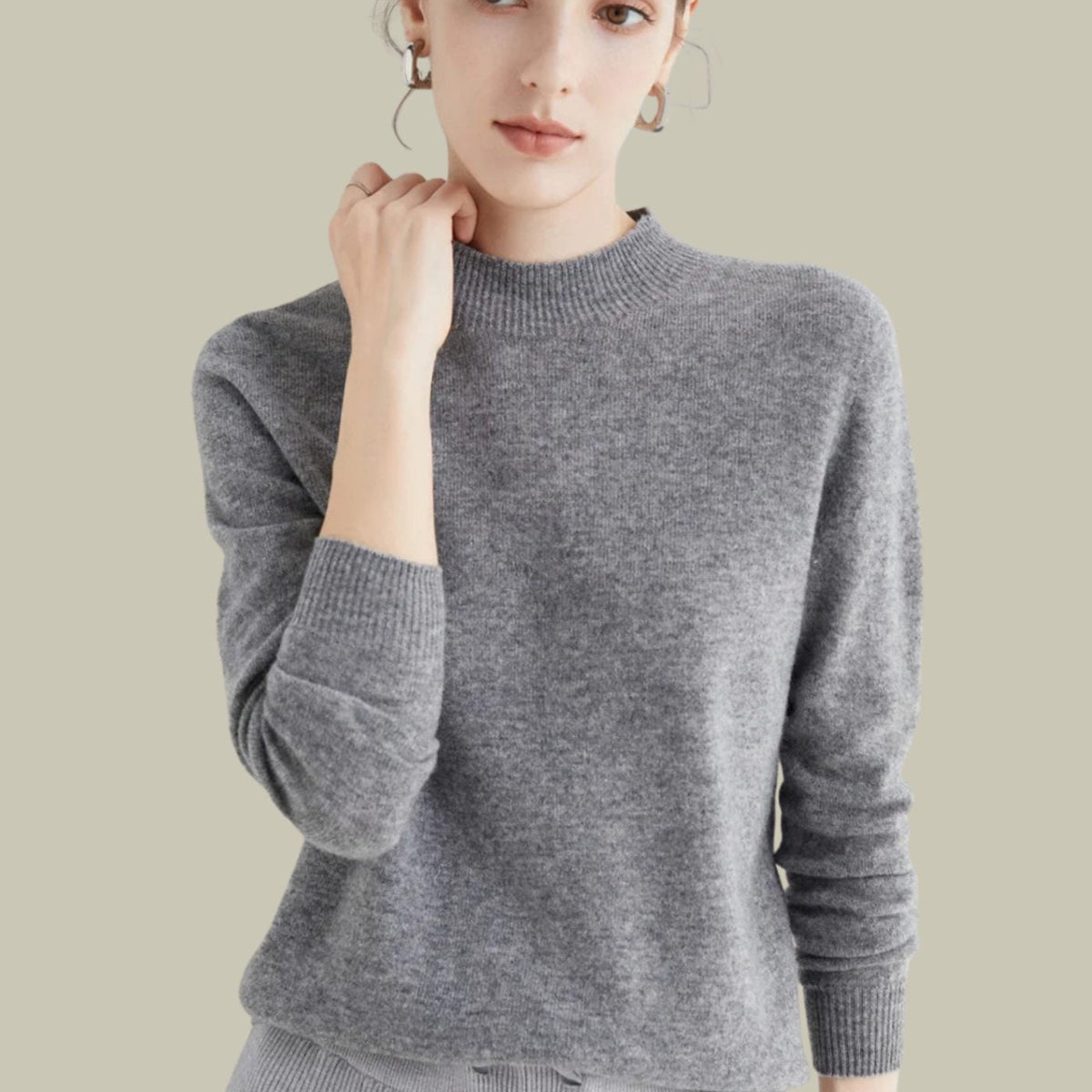 Women's Merino Mock-Neck Long-Sleeve Wool Sweaters