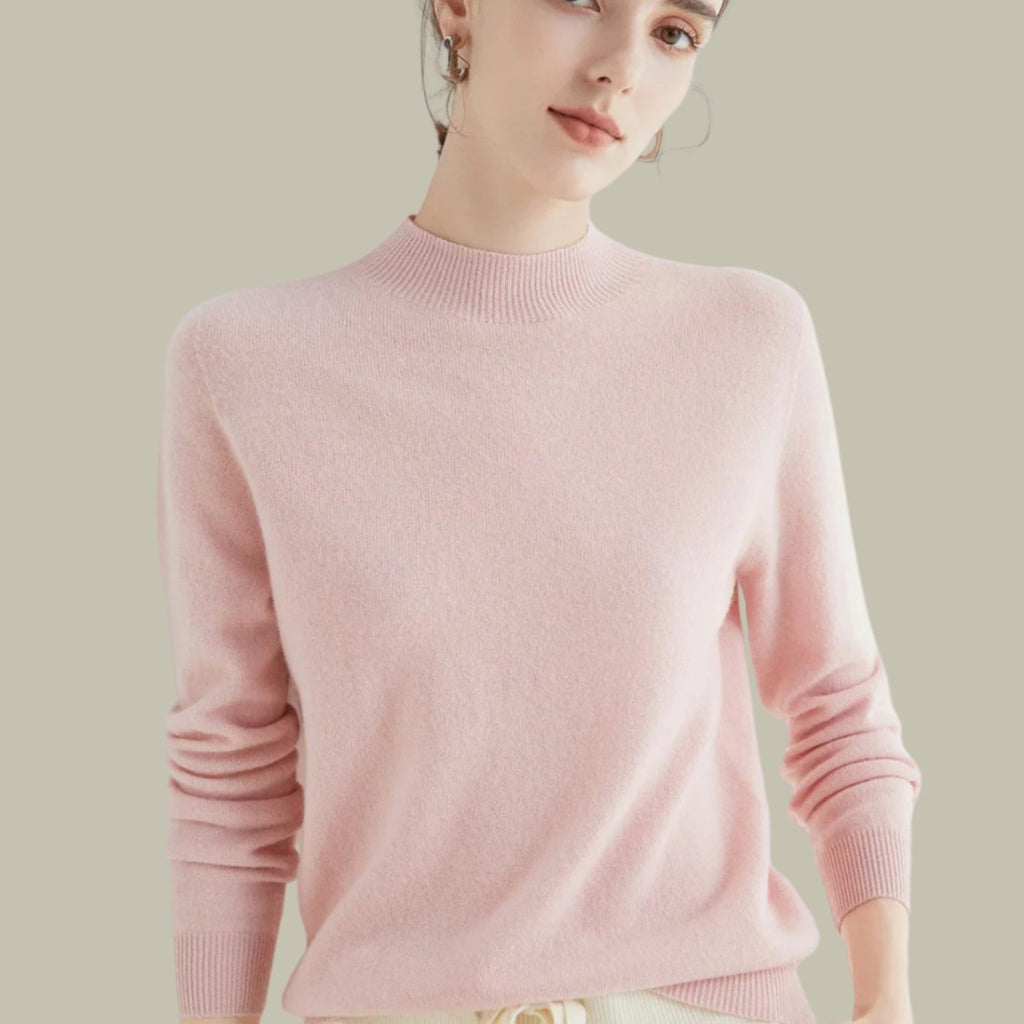 Women's Merino Mock-Neck Long-Sleeve Wool Sweaters