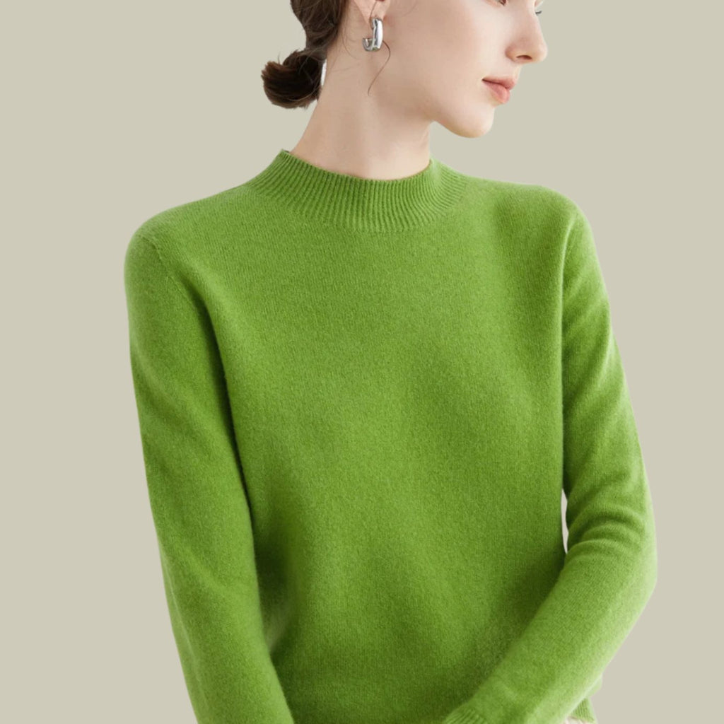 Women's Merino Mock-Neck Long-Sleeve Wool Sweaters