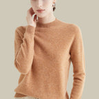 Women's Merino Mock-Neck Long-Sleeve Wool Sweaters