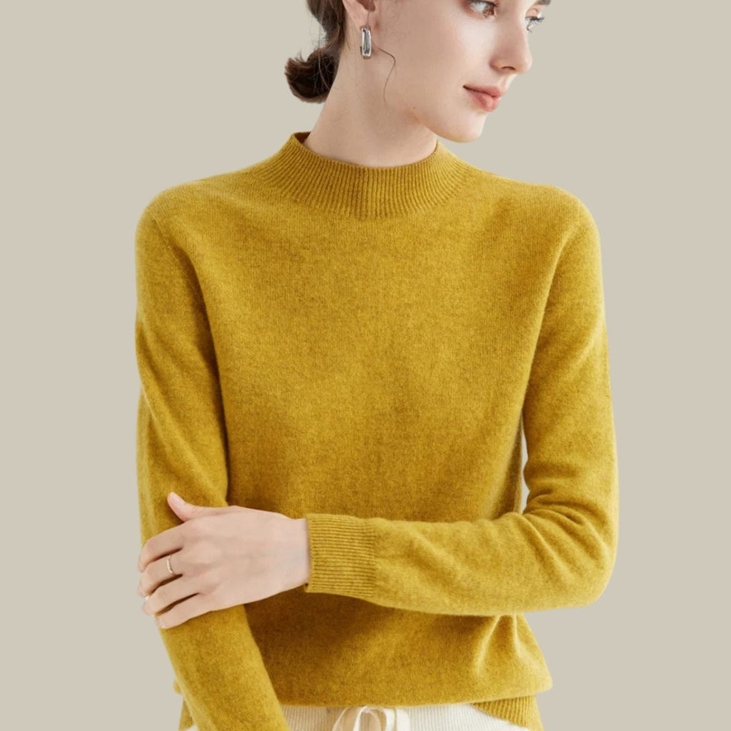 Women's Merino Mock-Neck Long-Sleeve Wool Sweaters