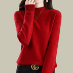 Women's Merino Mock-Neck Long-Sleeve Wool Sweaters