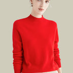 Women's Merino Mock-Neck Long-Sleeve Wool Sweaters