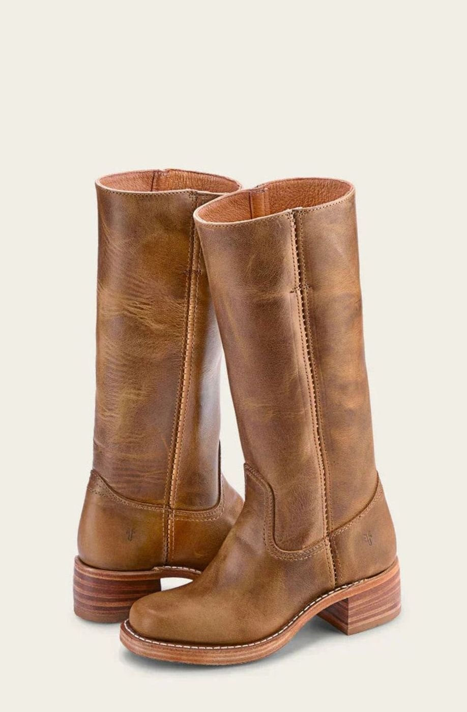 Women's Mid-Calf Stacked-Heel Classic Western Boots
