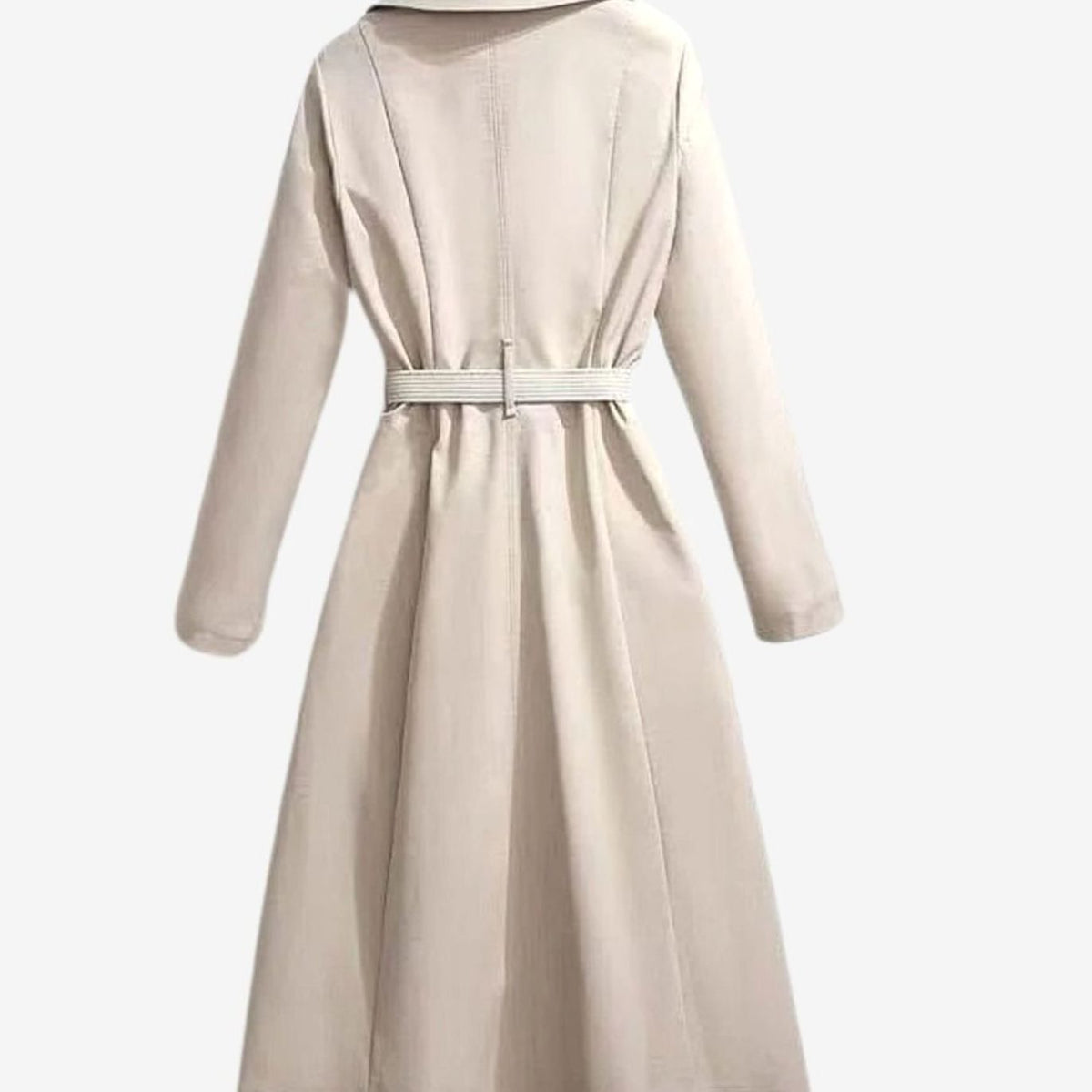 Women's Knee-Grazing Trench Coat with Notched Lapels