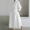 Women's Newspaper Print Collared Wrap Maxi Dress