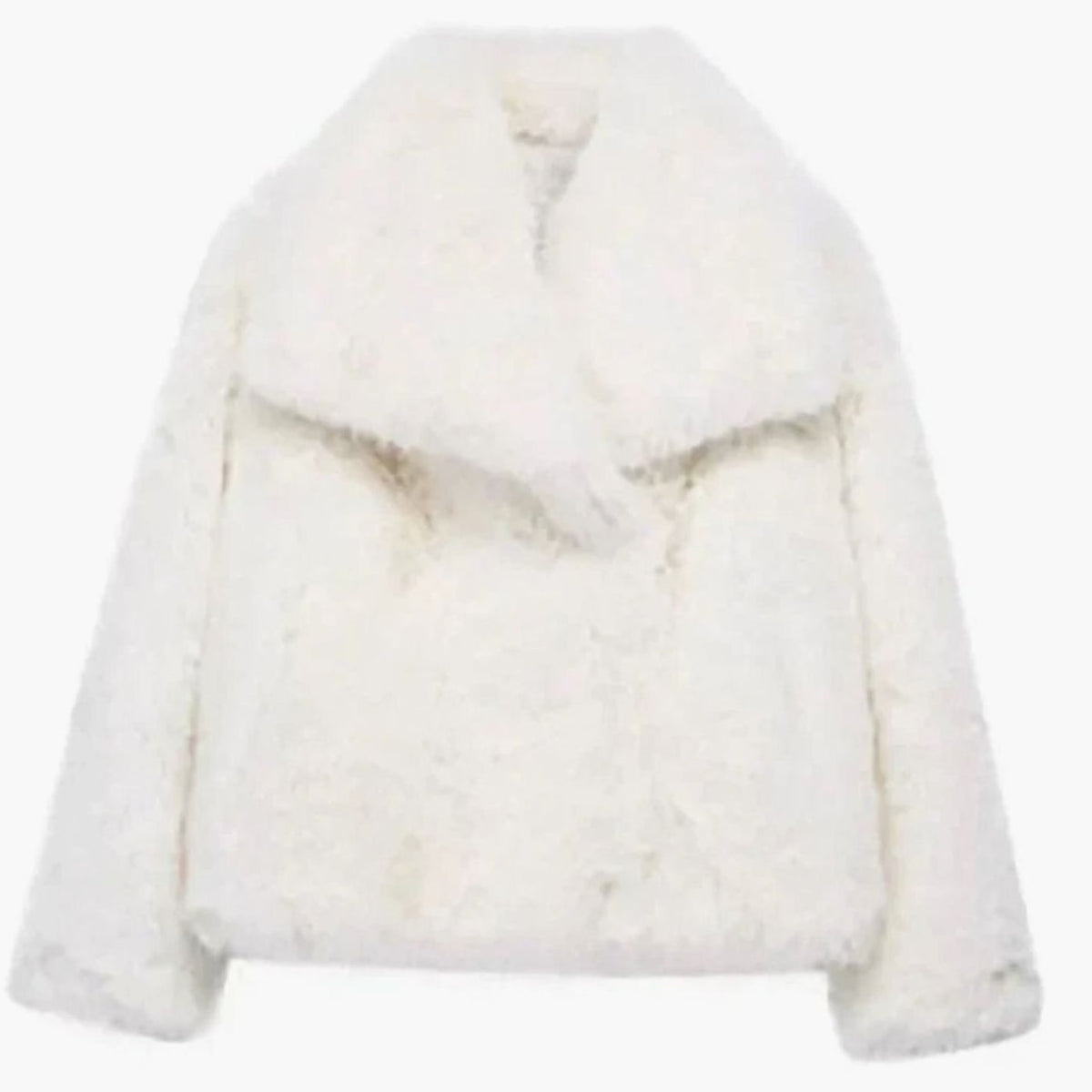 Women's Open-Front Cropped Faux Fur Winter Jacket