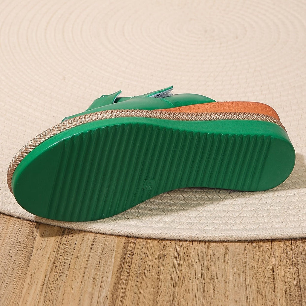 Women's Open-Toe Wedge Platform Comfortable Sandals Hook-Loop Strap