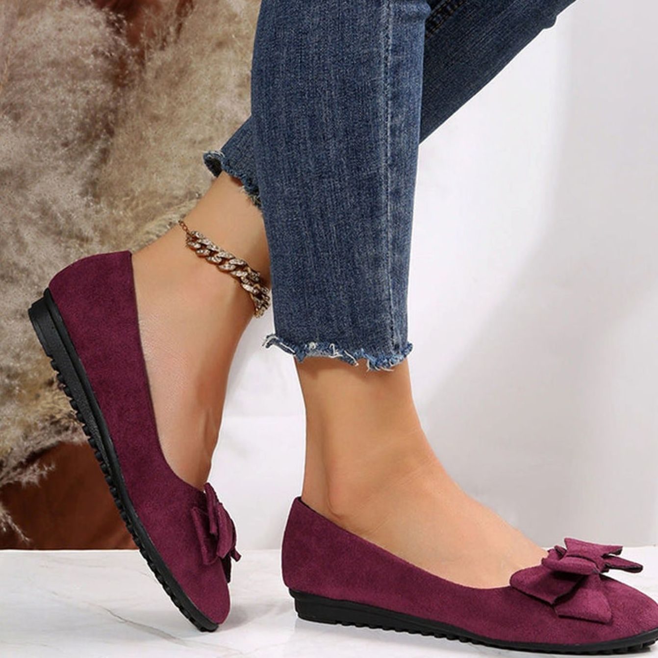 Women's Orthopedic Bow-Detail Slip-On Comfort Shoes