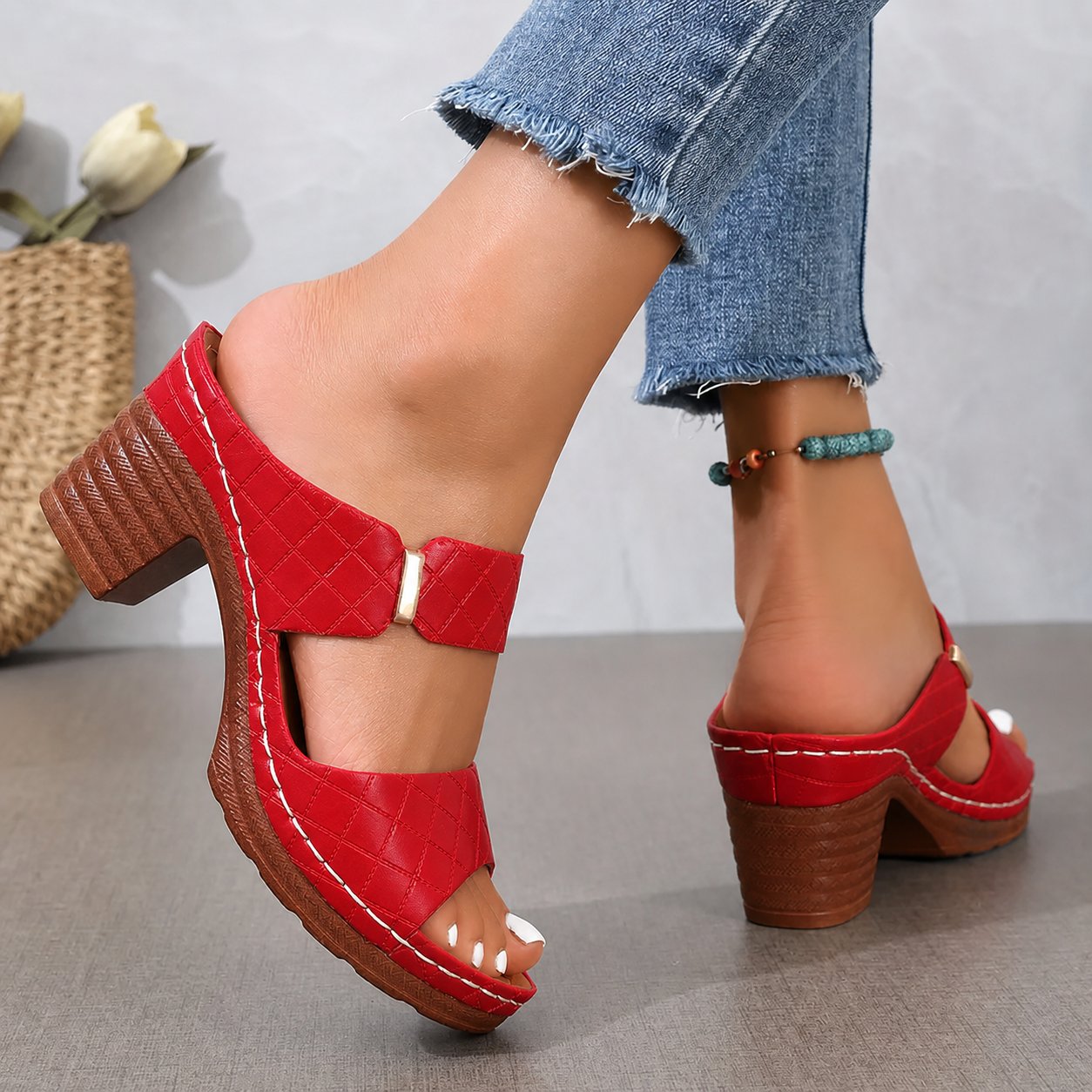 Women's Orthopedic Cushioned Block Heel Sandals