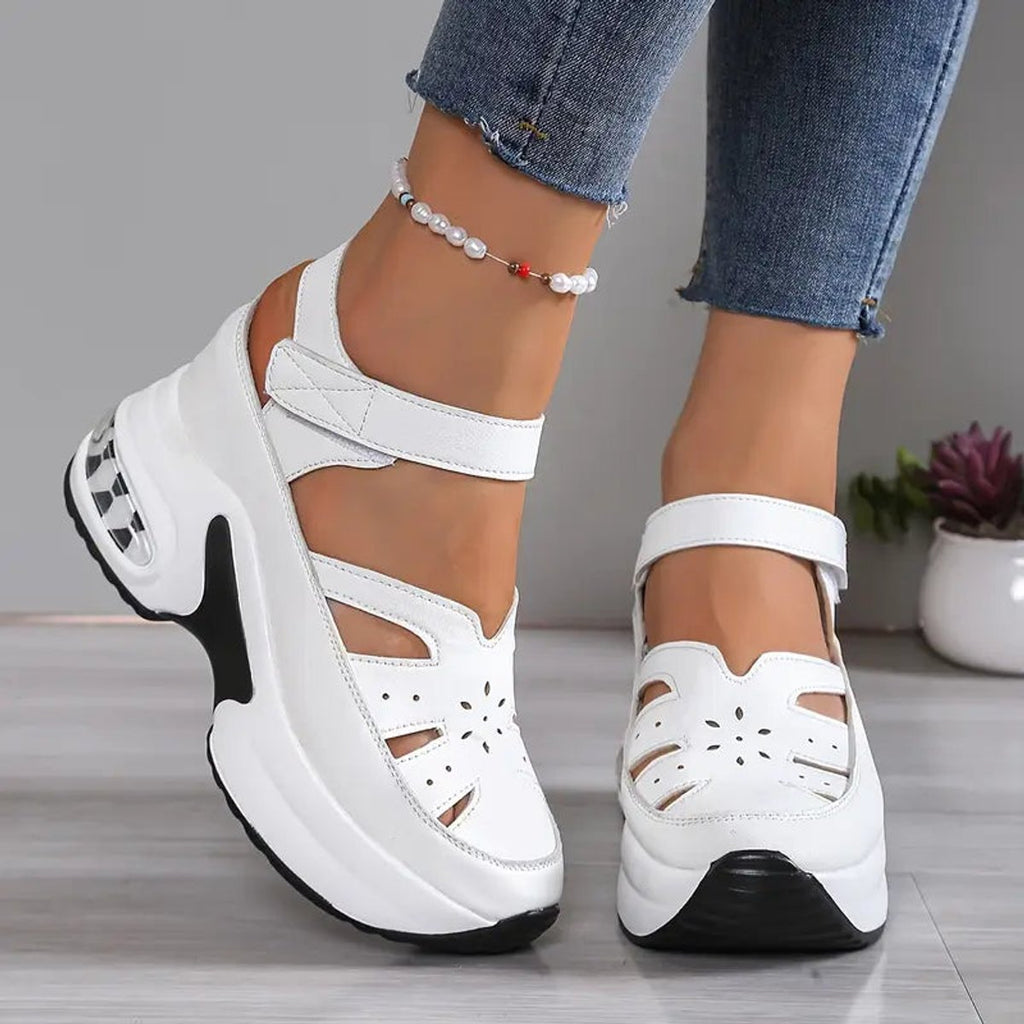 Women's Orthopedic Cushioned Platform Closed-Toe Sandals